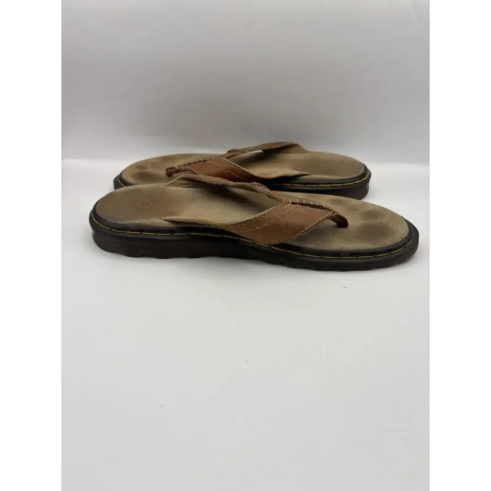 Dr Martens 8883 Brown Leather Flip Flops Men Size 8